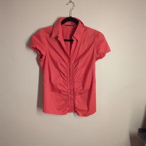 Elie Tahari button up blouse with braided detail
